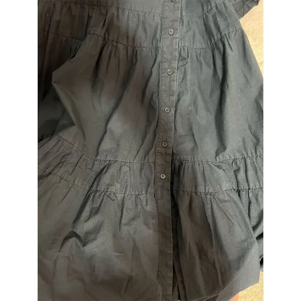 Abercrombie & Fitch Women's Black Tiered Midi Dress Size S Casual